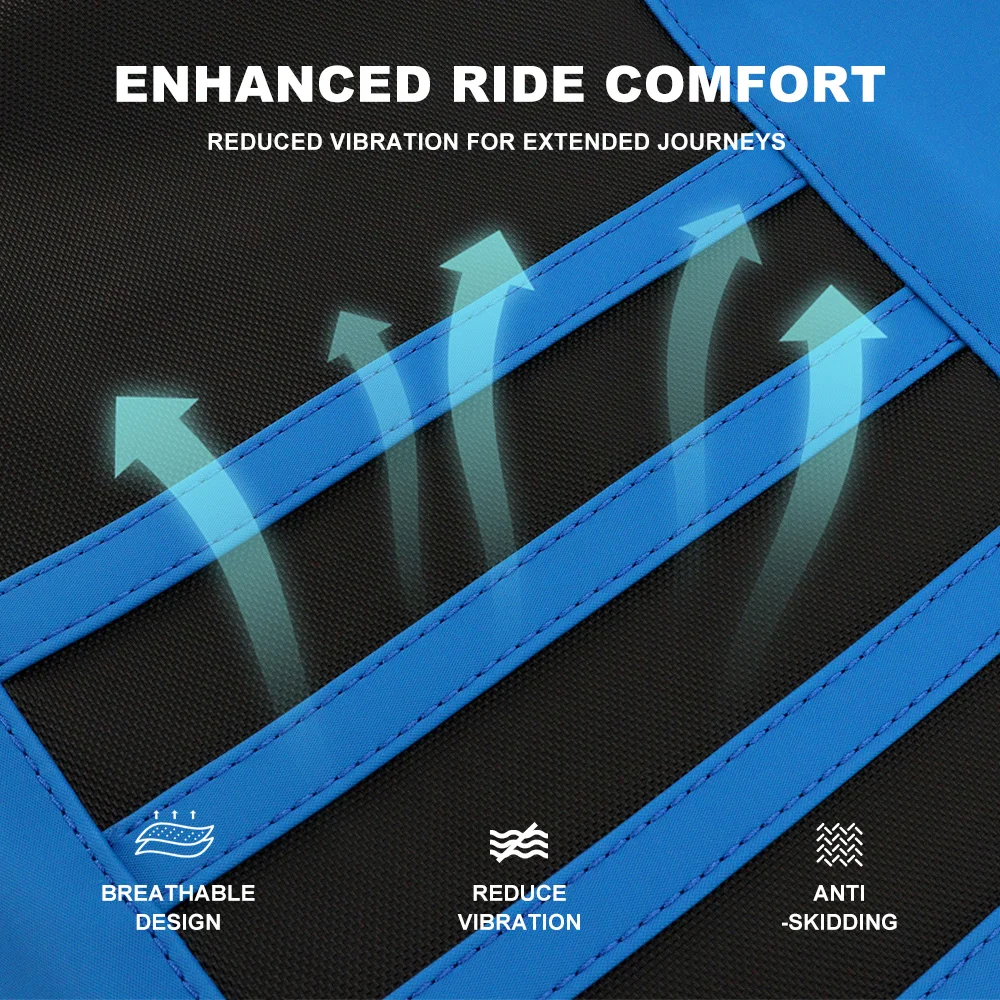 غطاء مقعد غير قابل للانزلاق للدراجات النارية لياماها رابتور 660 رابتور 660R 2001 2002 2003 2004 2005 غطاء مقعد مضلع من الجلد PVC