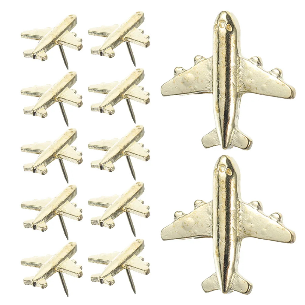 

24Pcs Metal Airplane Thumb Tacks Unique Push Pins for Cork Board Wall Hangings Map Pins Decorative Office Home Supplies