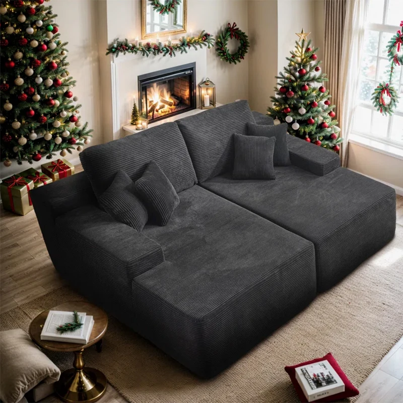 

For Modern Style Vacuum Compressed Sofa Bed Couch Soft Corduroy Sofa With Memory Foam Save Shipping Space For Living R
