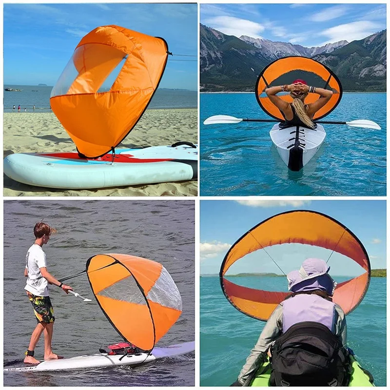 Kayak Downwind Wind Sail Portable Wind Sail Kit Compact Kayak Wind Sail Foldable Paddle Board Accessories