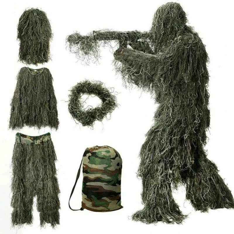 

3D Hunting Ghillie Suit Sniper Tactical Camouflage Clothing Shooting Jungle Clothes Outdoor Birding Pretend Suit