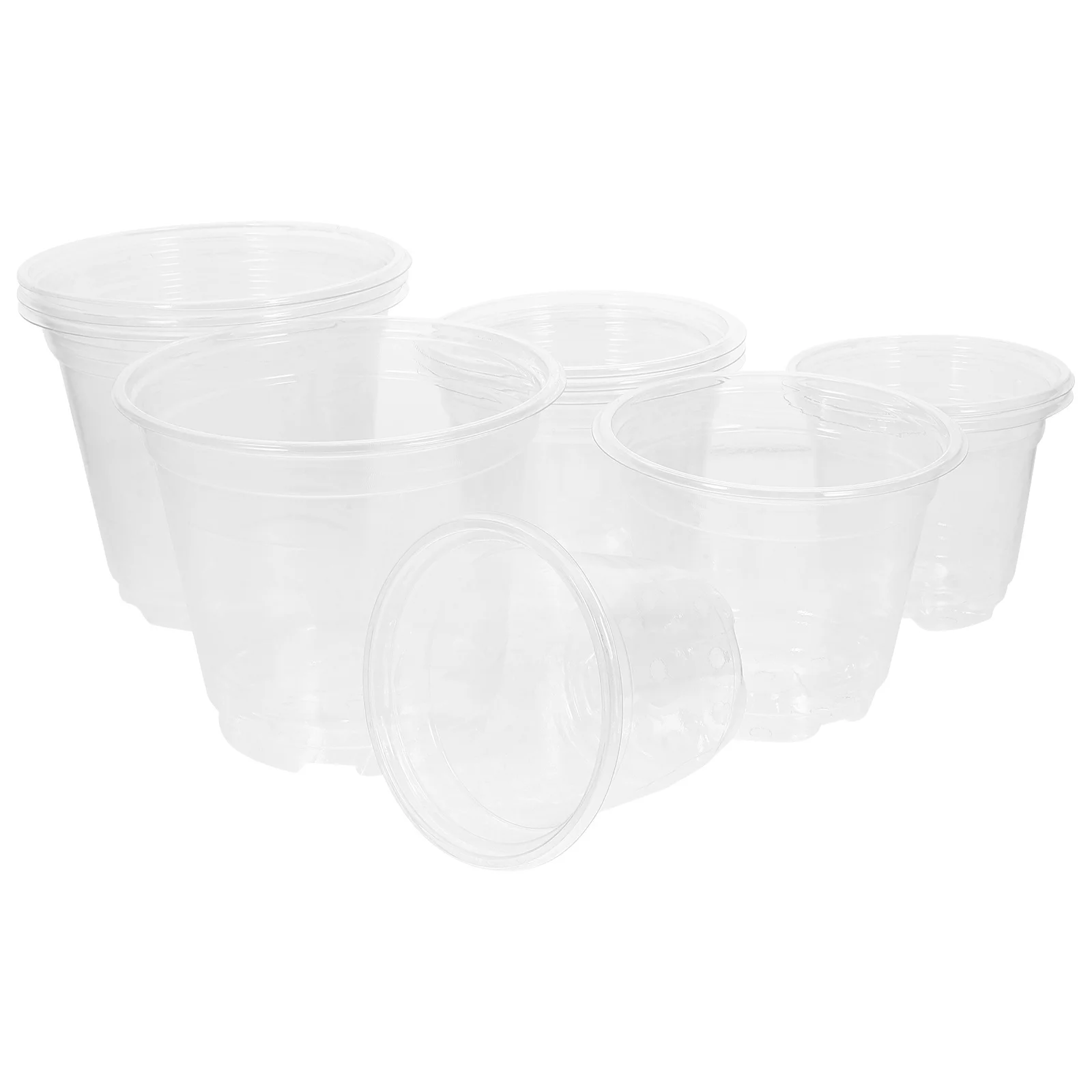 

12pcs Insulated Breathable Flower Pots Set Clear Plastic Nursery Pots With Drainage Holes For Succulents Indoor Outdoor Garden