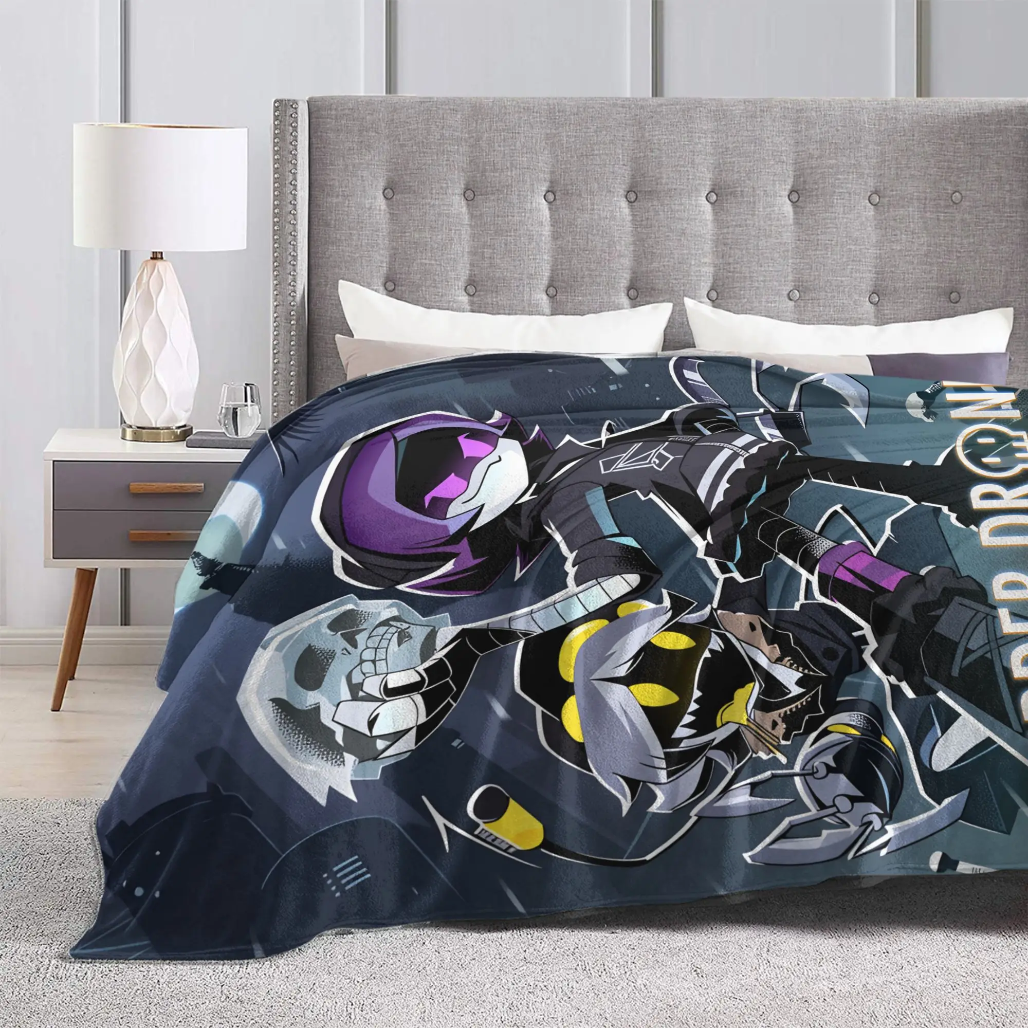 

Murder Drones Soft Blanket Uzi Doorman Travel Plush Throw Blanket Funny Bedroom Flannel Bedspread Sofa Bed Cover