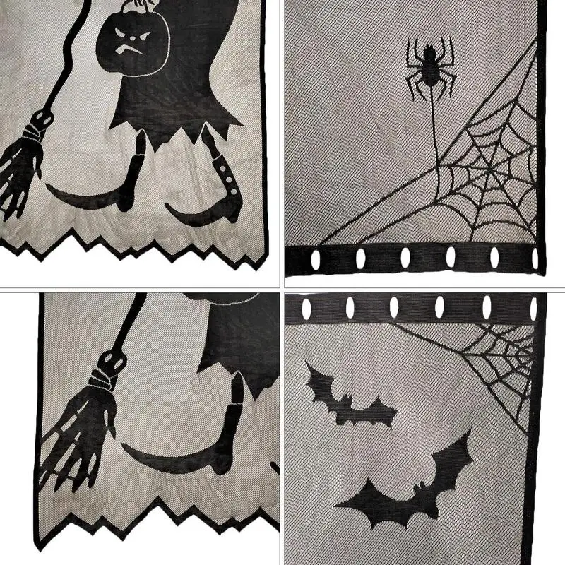 Halloween gruselige Hexe Design Spitze Vorhang Tür Vorhang für gruselige Halloween Urlaub Party liefert Fenster dekorationen x cm