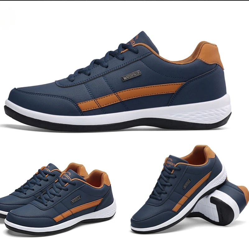 Männer Outdoor Tennis Turnschuhe Schnürung Pu Trainings schuhe modische Freizeit schuhe Herren Plus Size bequeme vulkan isierte Shoes39-48