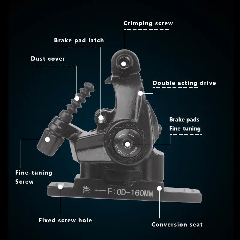 Racework Road Bike Flat Mount Mechanical Disc Brake Double Side   s Parts Aluminum Alloy Bicycle Caliper
