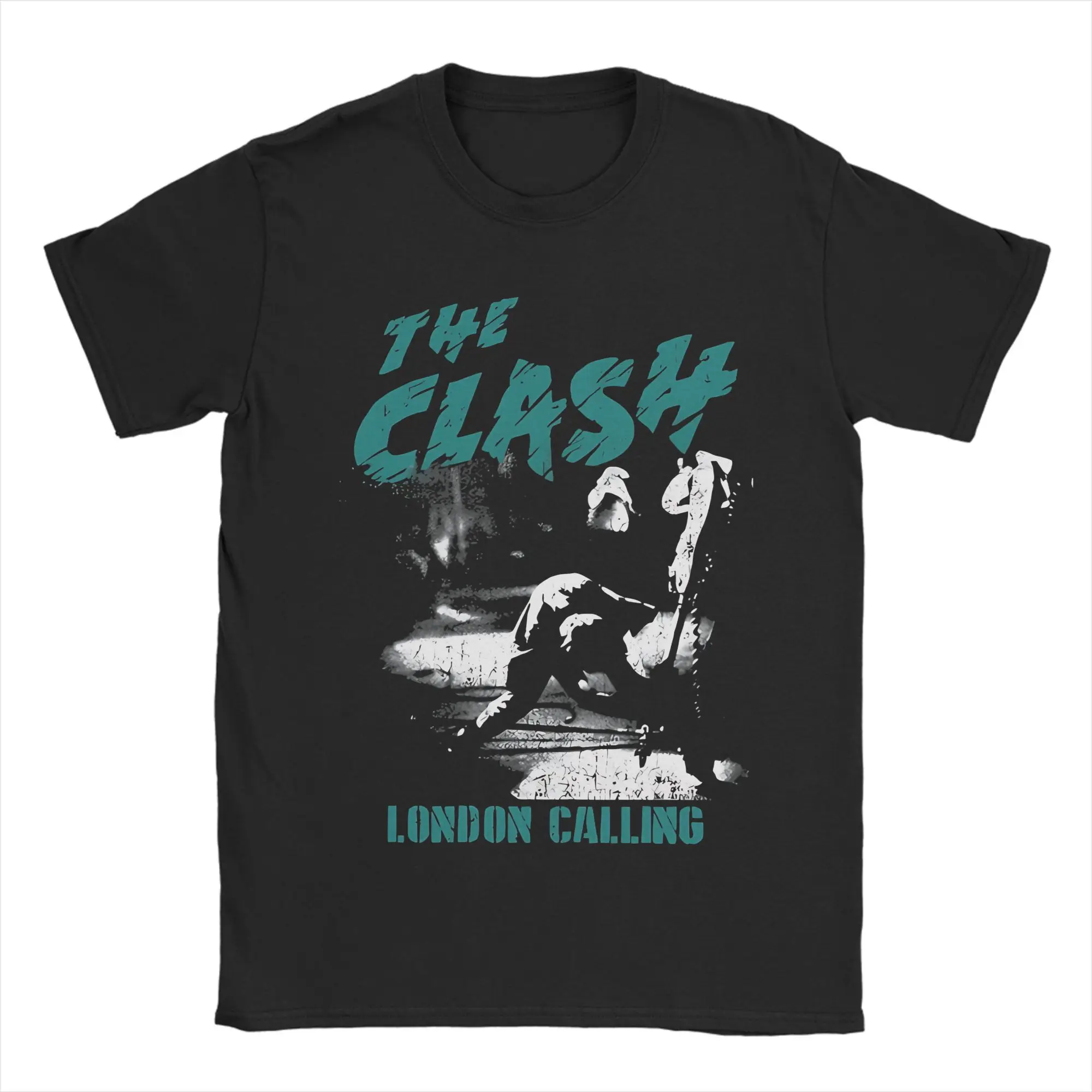تي شيرت The Clash London Calling للرجال والنساء تي شيرت عتيق برقبة دائرية تي شيرت بأكمام قصيرة