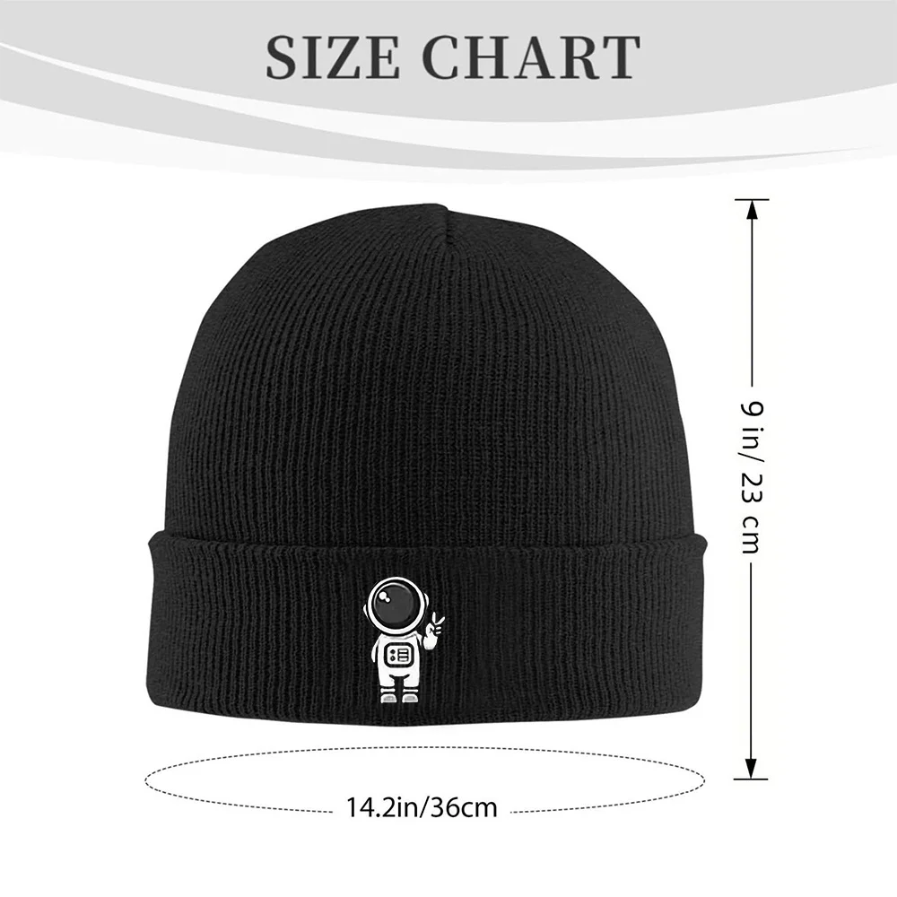 1pc Astronaut-Shaped Knit Beanie with Peace Sign Gesture Stretchy Warm Brimless Suitable for Men Women