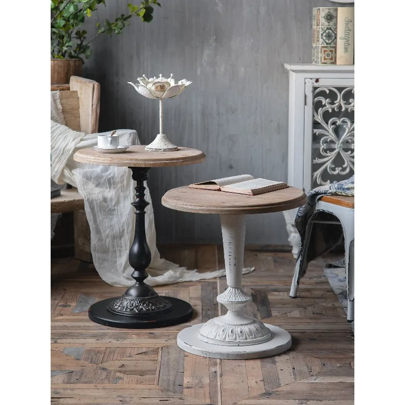 American country coffee table, wrought iron edge table