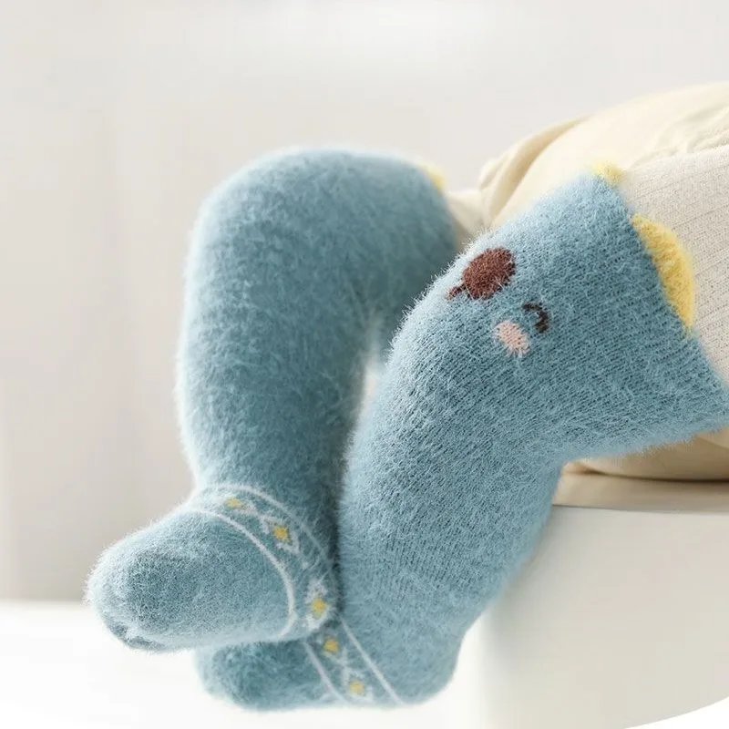 Premium Mink Lined Baby Over The Knee Socks Thickened Fleece for Newborns Autumn Winter Warmth Loose Fit 0-3 Years​