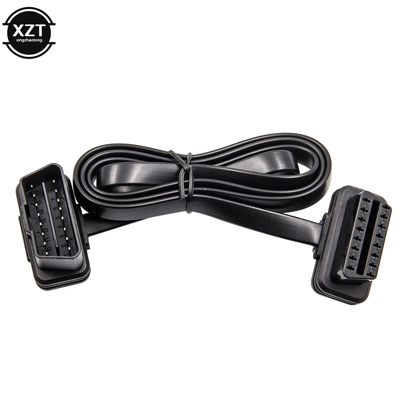 

Распродажа, 60 см, плоский + тонкий, как лапша, 16-контактный разъем OBD OBDII, 16-контактный автомобильный сканер «папа-мама», разъем удлинительного кабеля OBD2