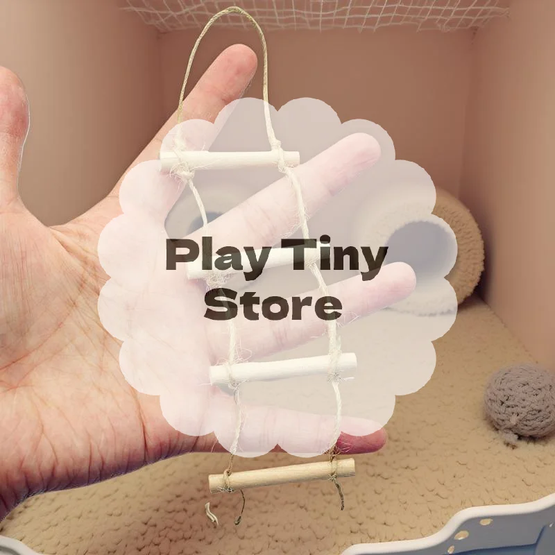

Hanging Ladder Doll House Toy in Miniature, 1Pcs Wooden Hemp Rope Pet and Gardening Scene Model Accessory