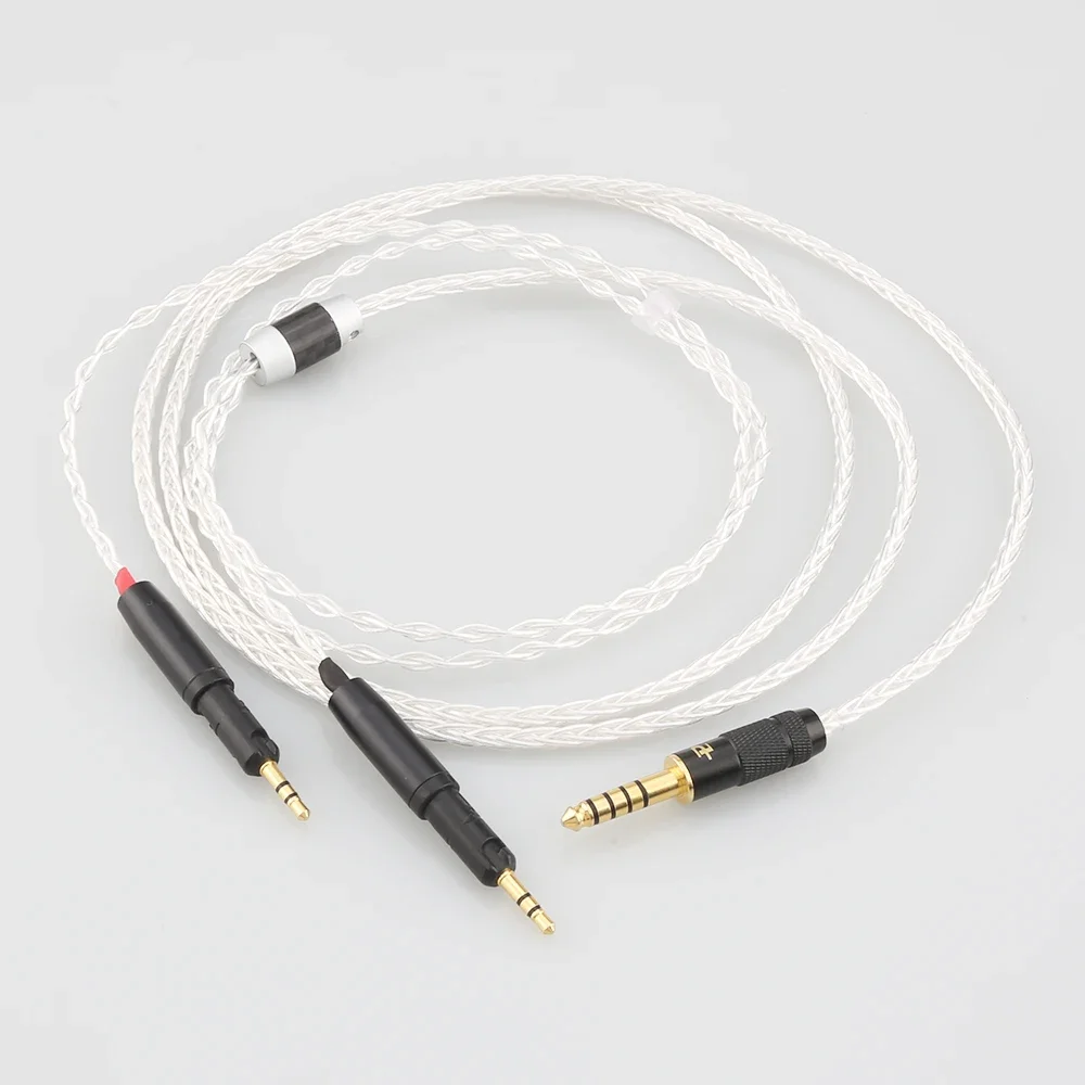 High Quality Audiocrast 4.4mm Balanced 8 Cores Silver Plated Headphone Cable for ATH-R70X R70X