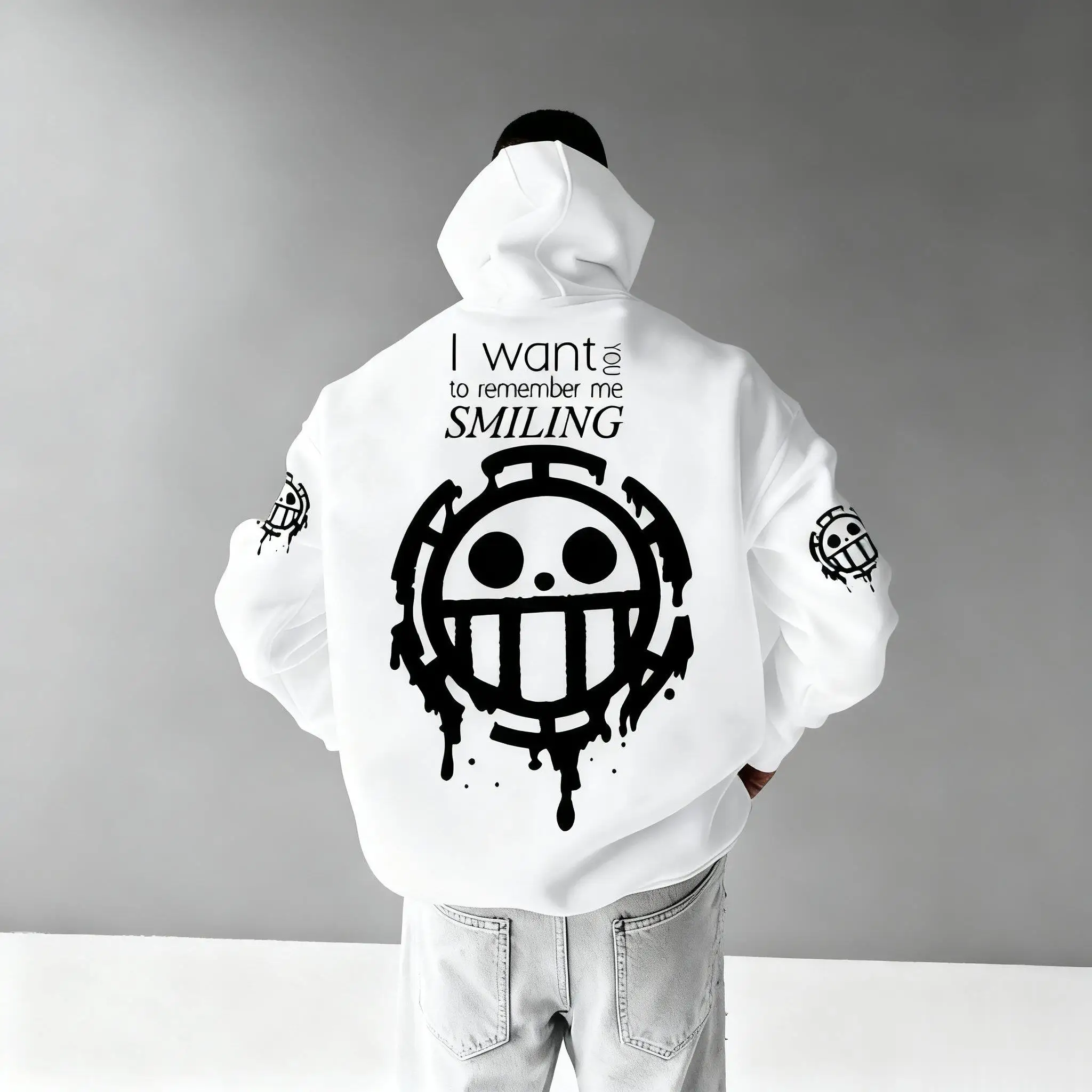 Heren hoodie uit één stuk anime print streetwear casual sweatshirt oversized casual streetwear Y2k herfstmode unisex