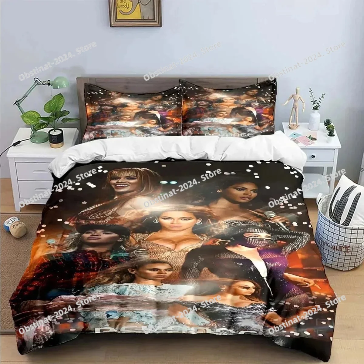 

Pop Female Singer B-Beyonce Bedding set Printed Duvet Cover Pillowcase Single Double Queen Super King Size Sets