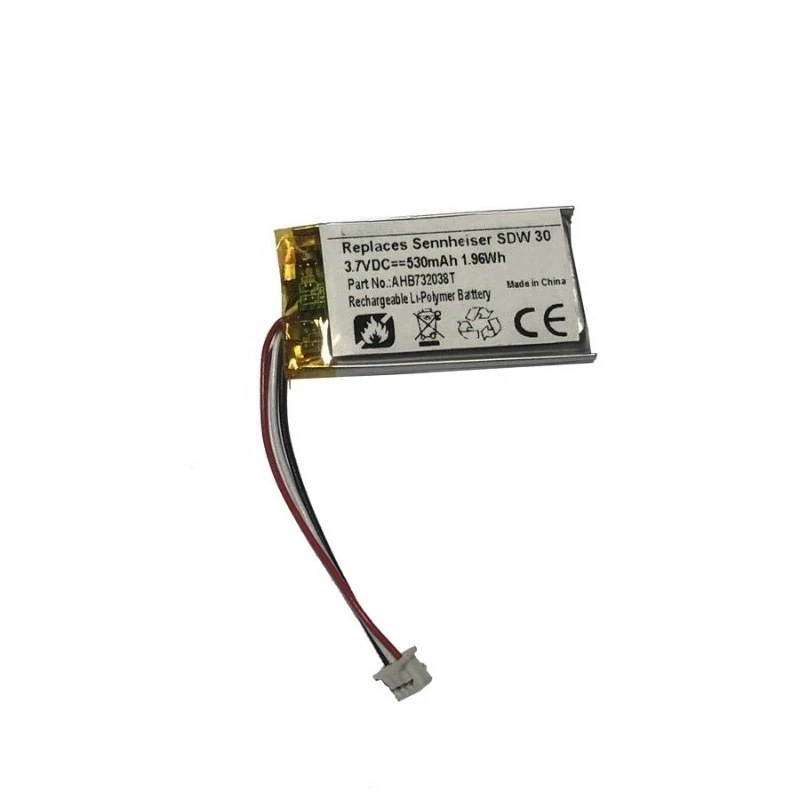 AHB732038T High Quality Headphone Battery 3.7V 530mAh for Sennheiser SDW 30 60 DW 30 HS SDW 60HS 5066-5063 5065 5064 5064 5036