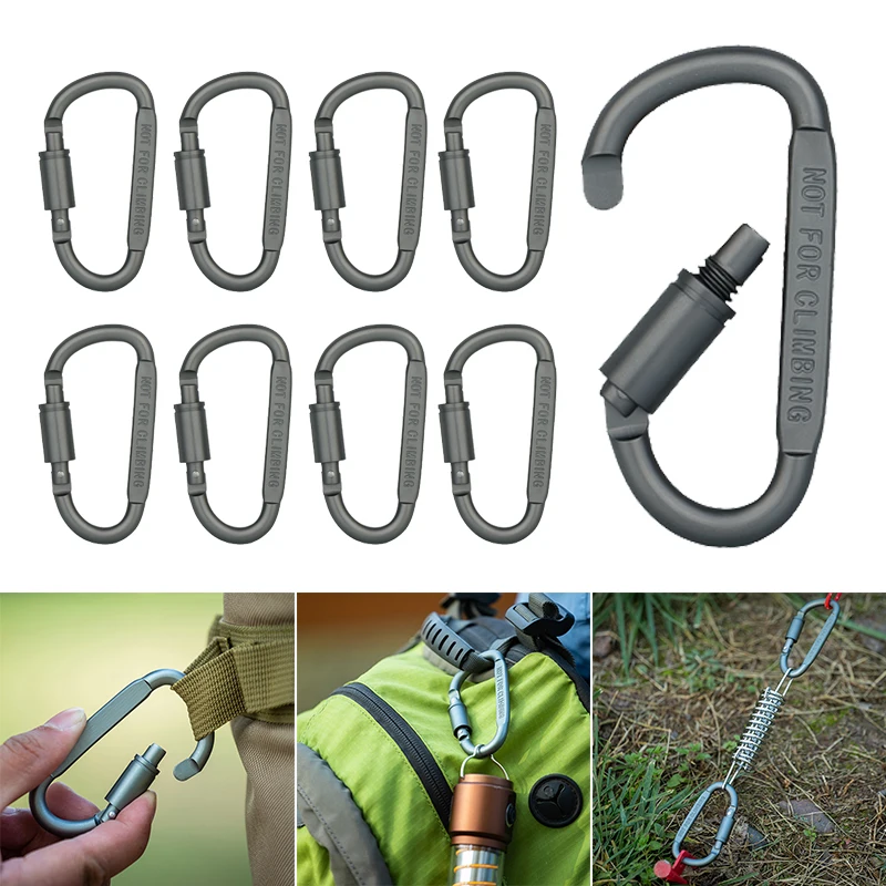 3pcs/6pcs/12ps Carabiner Set For Key Camping Survival EDC Outdoor Keychain Clip Alloy Aluminum Tactical Caribiner Hook Karabiner