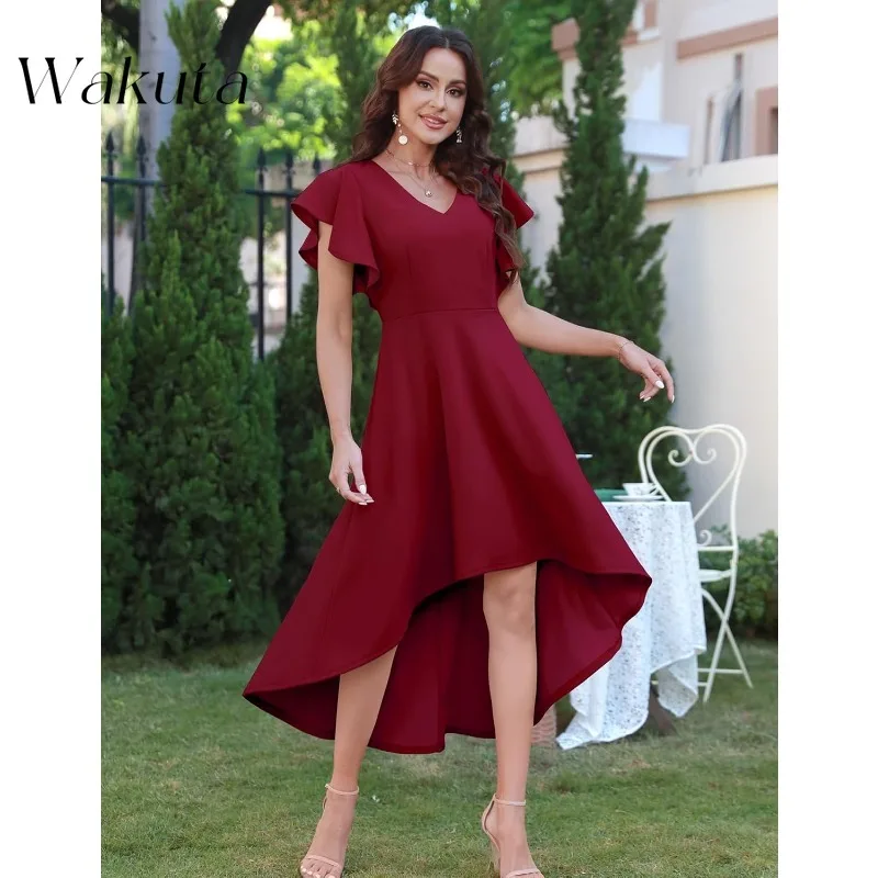 Wakuta Vintage Formal Wedding Guest Dresses for Women Cocktail Party Robe Homecoming Christmas Party Vestido Elegante Mujer 2024