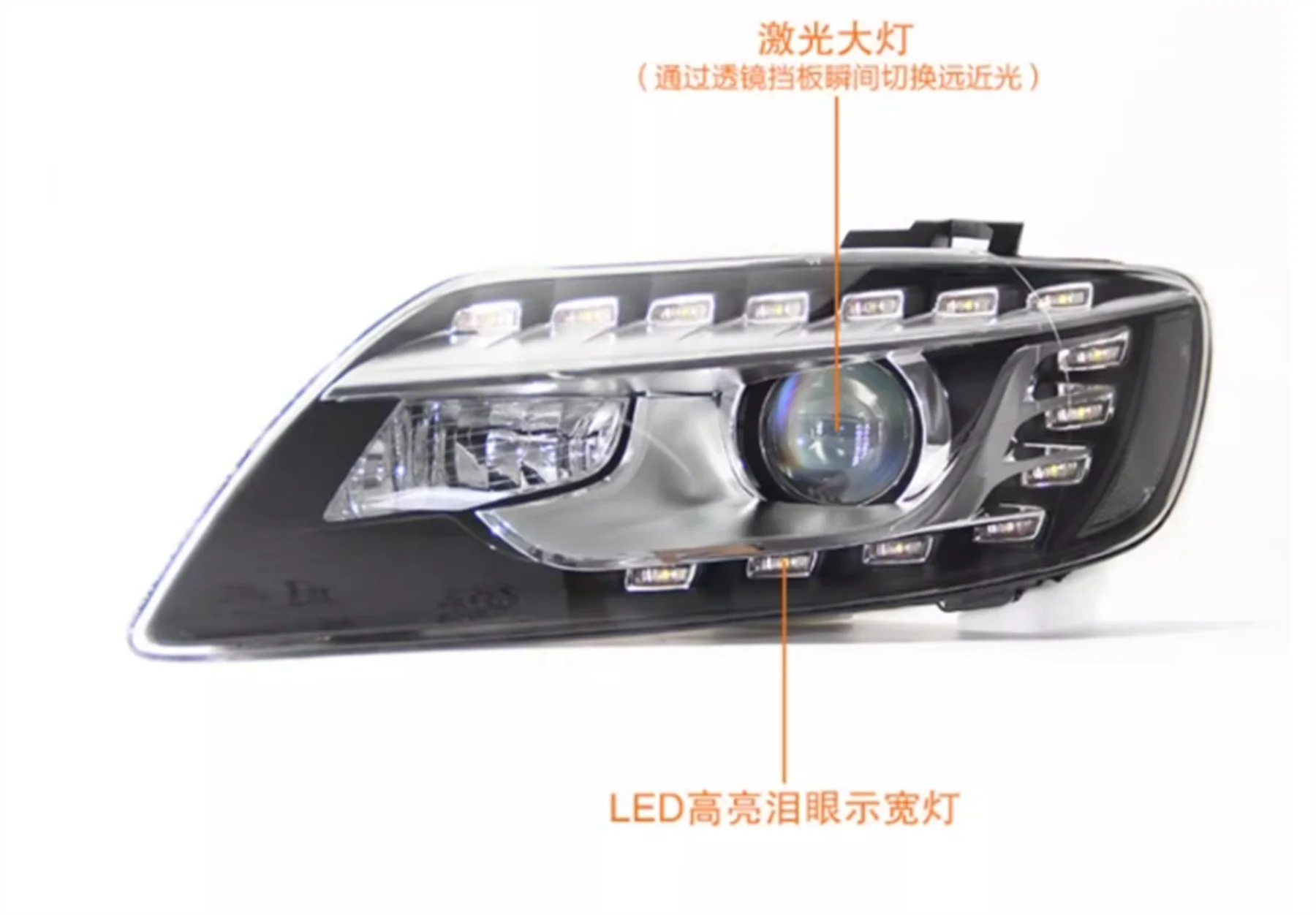 Front Led Laser headlight for Audi Q7 06-15 Daytime Running DRL headlamp Low High Beam Turn signal