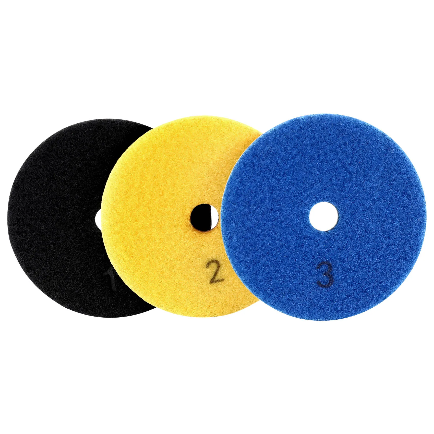 

3 Pieces 100Mm Diamond Flexible Wet & Dry Polishing Pads 3 Step Floor Polish For Stone Marble Tile