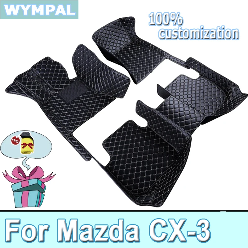 Car Floor Mats For Mazda CX-3 CX3 DK 2016~2022 Leather Luxury Mat Protective Rug Carpet Set Auto Interior Parts Car Accessories