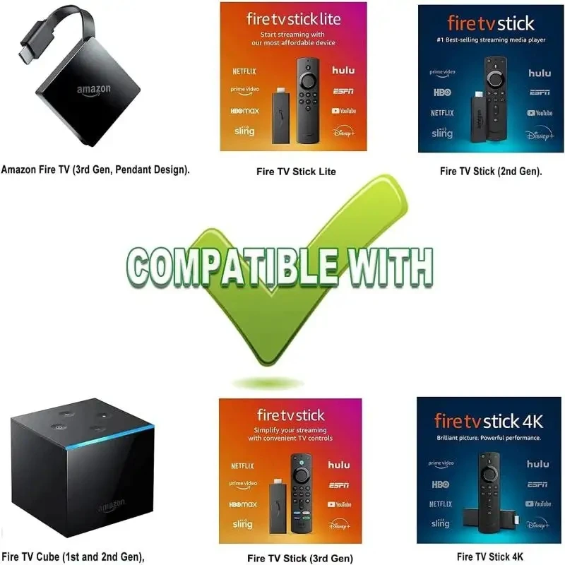 Controle remoto universal inteligente, adequado para 4k, 1a, 2a geração, fire tv, cubo/2a 3a geração, fire tv stick, casa inteligente