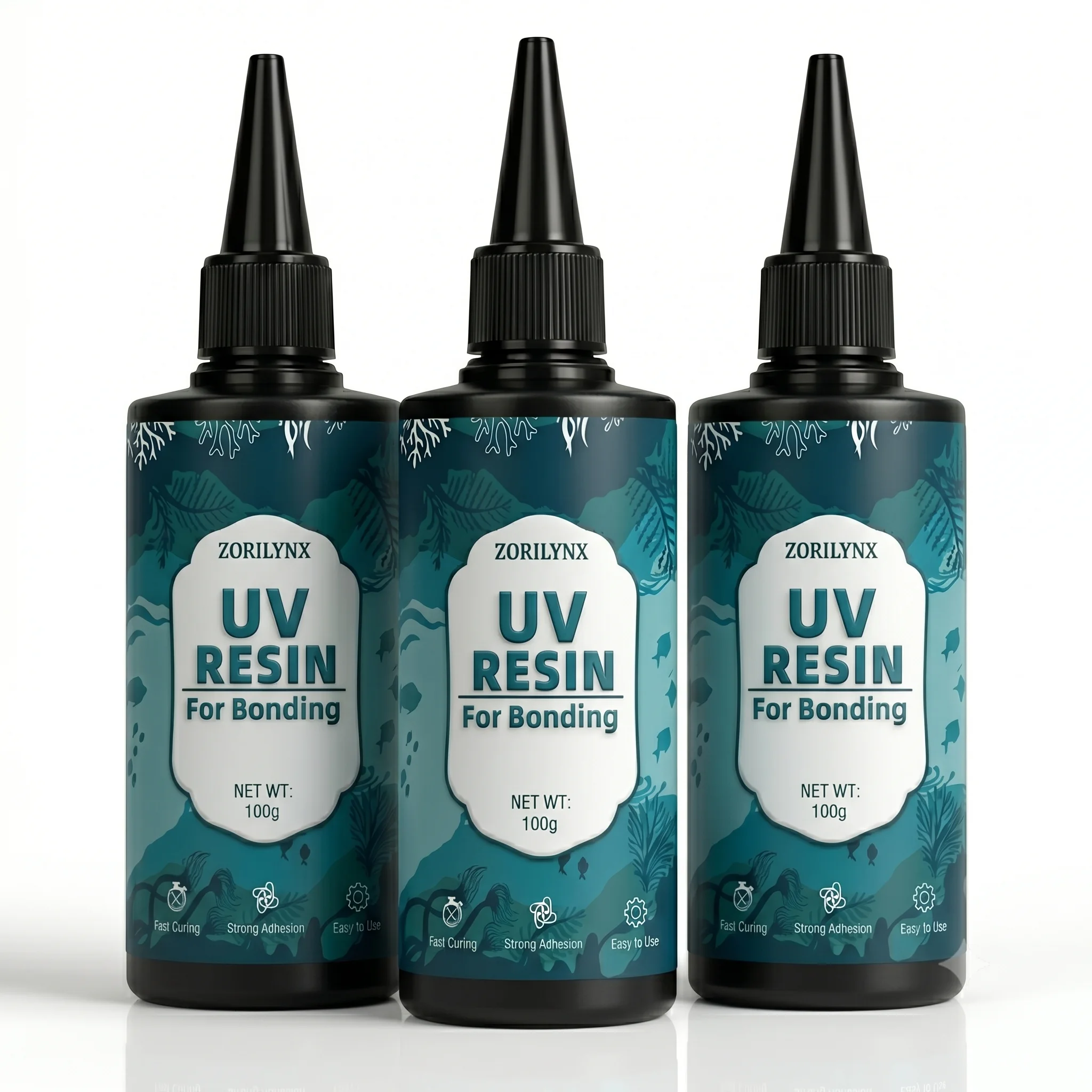 ZORILYNX 100g Crystal Clear Hard UV Resin Kit Fast Curing Ultraviolet Glue with Tools for DIY Jewelry Making Resin Art Crafts