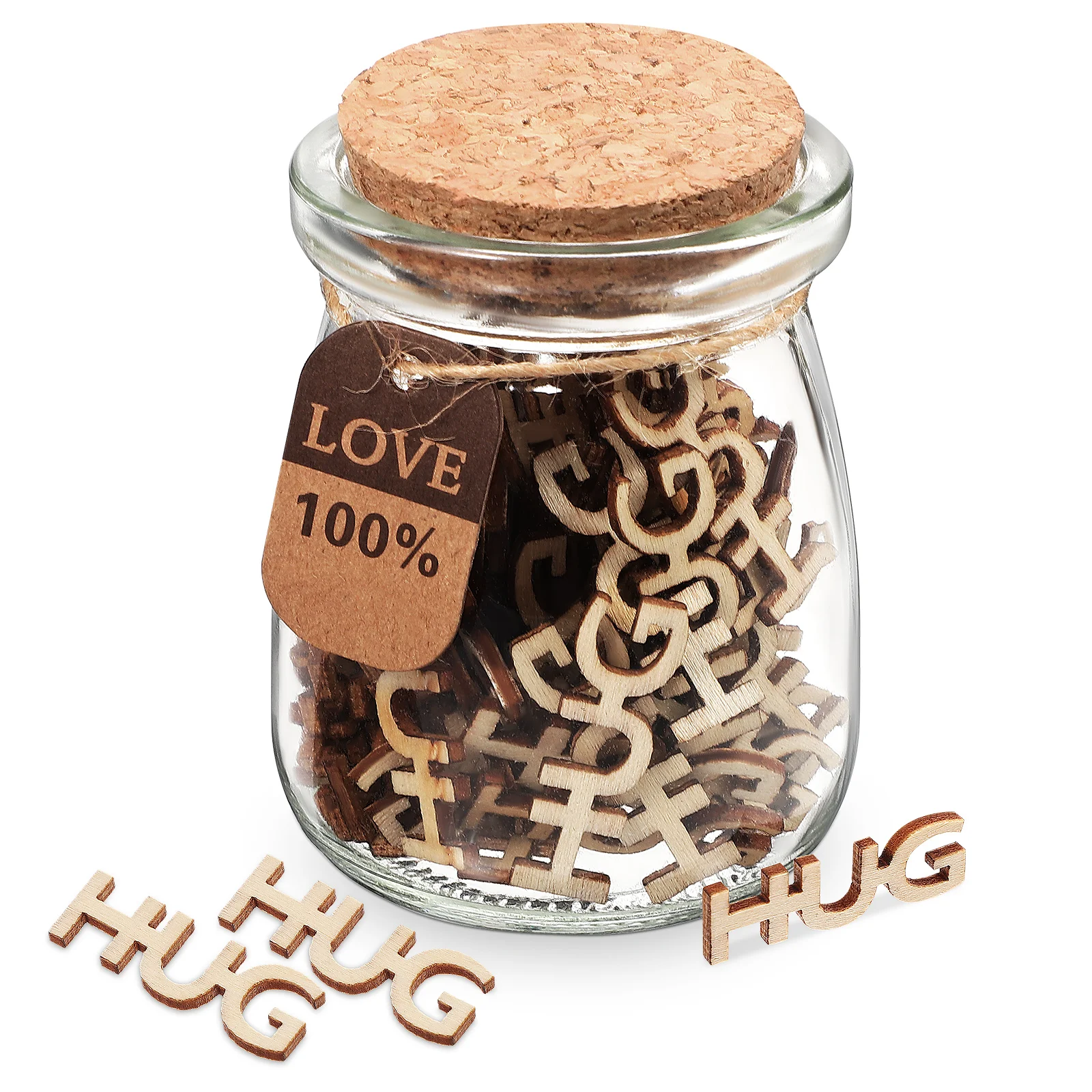 

1 Hugs To Give Jar of Presents Cheer Someone up Gift Gifts For Women Wooden Box Wedding Miss