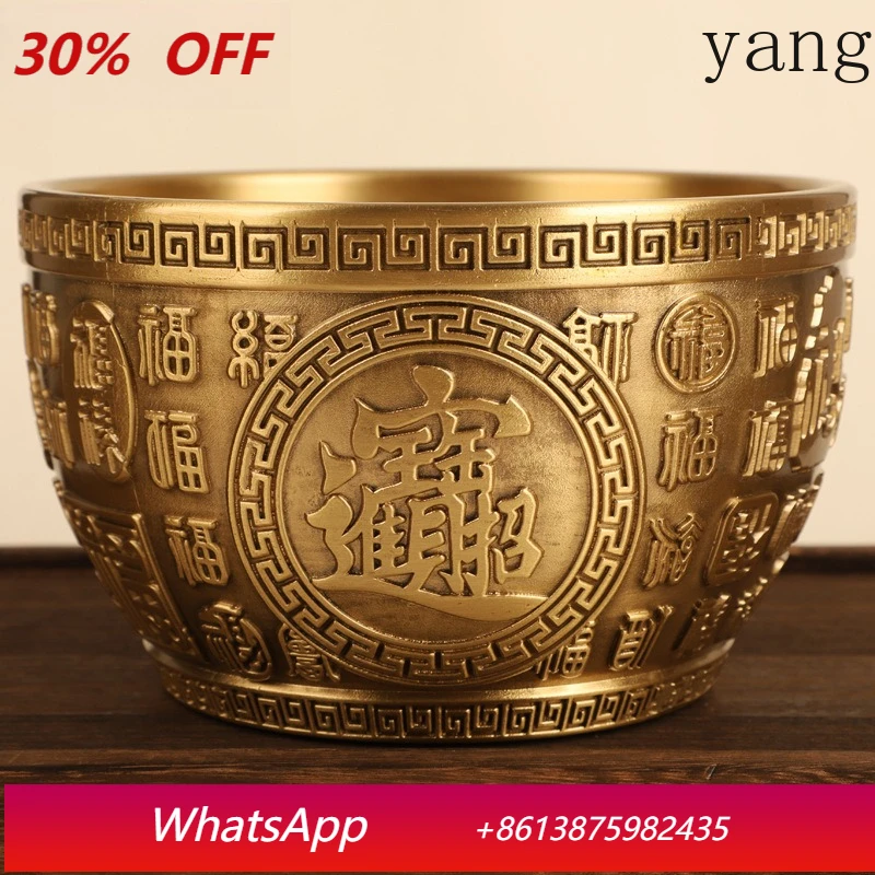 

LTT oversized lucky treasure Baifu cylinder large copper cylinder decoration brass handicraft ornament