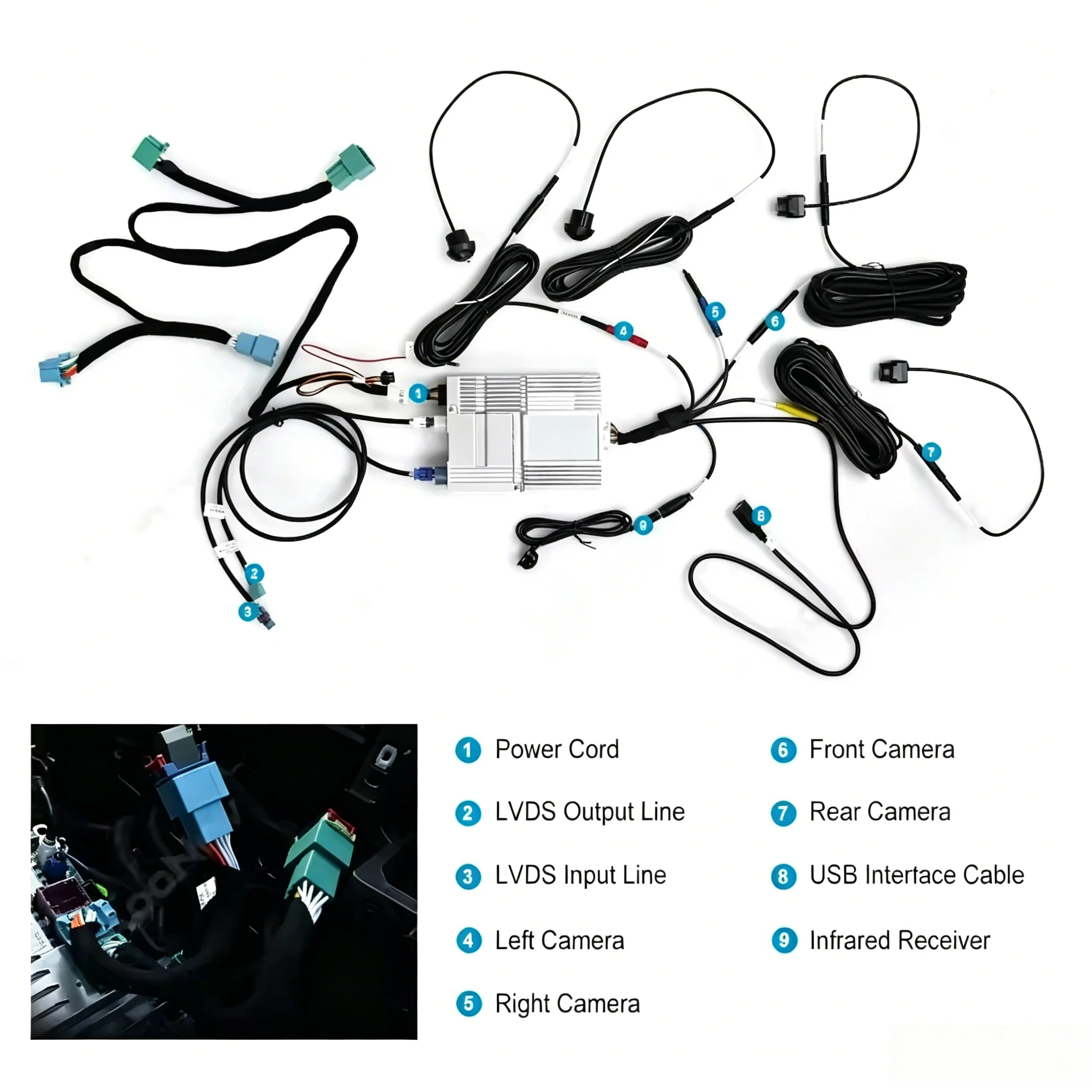 For Dodge Ram 1500 DT 2019+ Original Screen 360 Bird View Camera System AHD 1080P Dynamic Trajectory Parking Assist