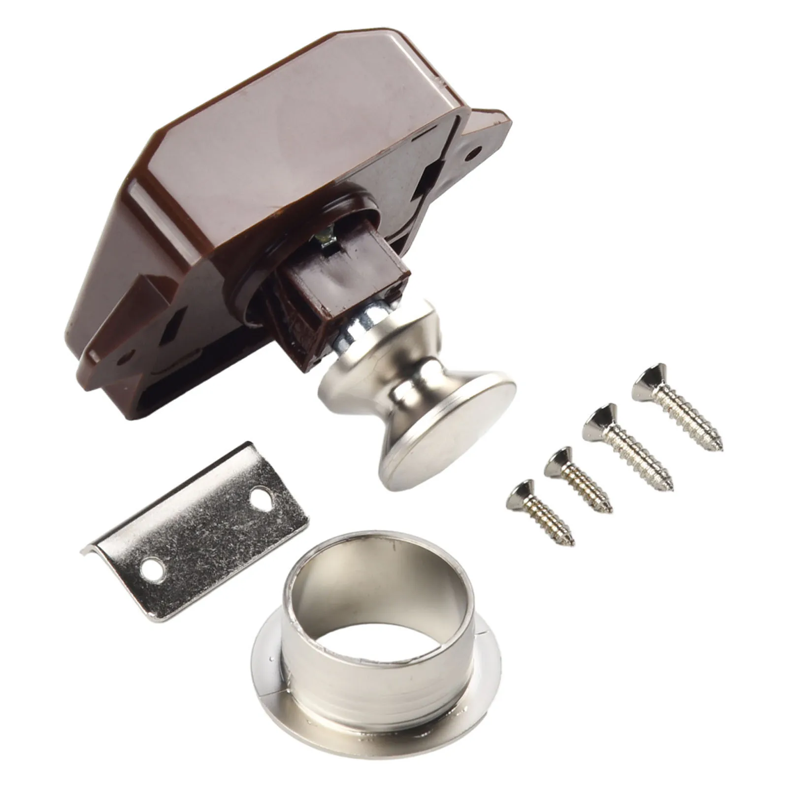 ABS Caravan Lock Button Zinc Latch Yacht Spare Parts Car Lock Accessories Brown ABS Caravan Lock Button