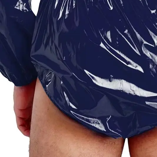 Men Womens Waterproof Diaper Over Bodysuit Long Sleeve Elastic Waist Buttoned Crotch Leotard Adaptive Special Needs Clothing