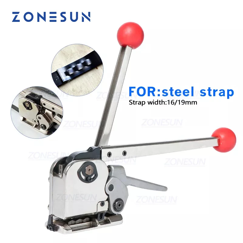 

ZONESUN DB-GD35 16-19mm Manual Buckle Free Steel Belt Strapping Machine Strapping Tensioner Tool For Wood Steel Packing Machine