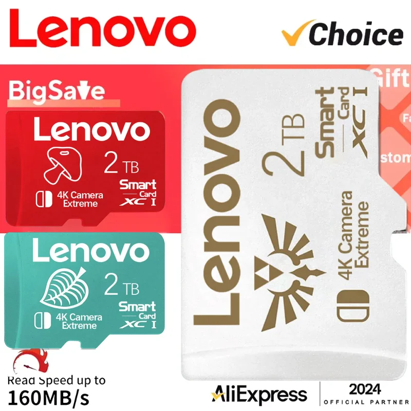 Original Lenovo Memory Card 128GB 256GB 512GB 1TB 2TB High Speed Micro TF SD Card For Nintendo Switch Ps4 Ps5 Game SD Card Cam