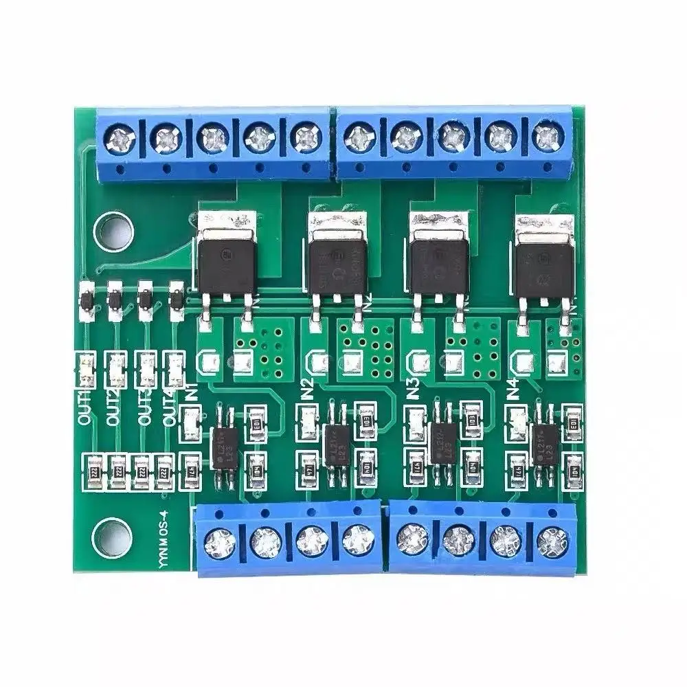 

4 Channel Optocoupler Isolated MOSFET Driver Board, DC Switching Amplifier Module for Industrial Control