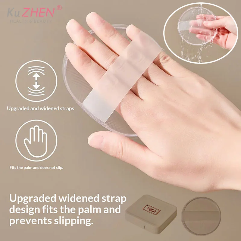 ソフトシリコーンゲルパウダーパフスポンジボディローションフェイスファンデーション用透明パウダーエットパウダーパフアプリケーターツールなし