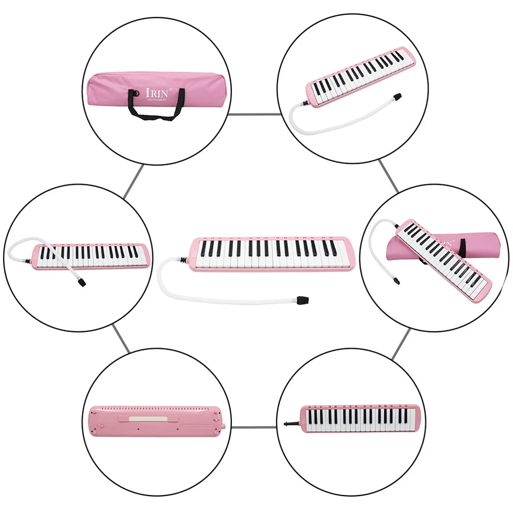 37 مفتاحًا من آلة Pianica Melodica الموسيقية باللون الوردي للمبتدئين ودية محمولة وخفيفة الوزن ومنفوخة بالهواء ولا حاجة إلى بطاريات وجذابة