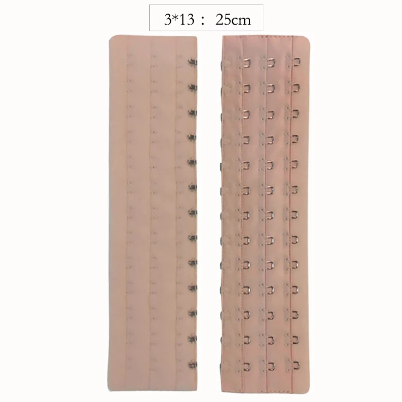 Slimming Belt Extenders for Waist Cincher Accessories Black Nude, 3*13 Row Hook, 25cm