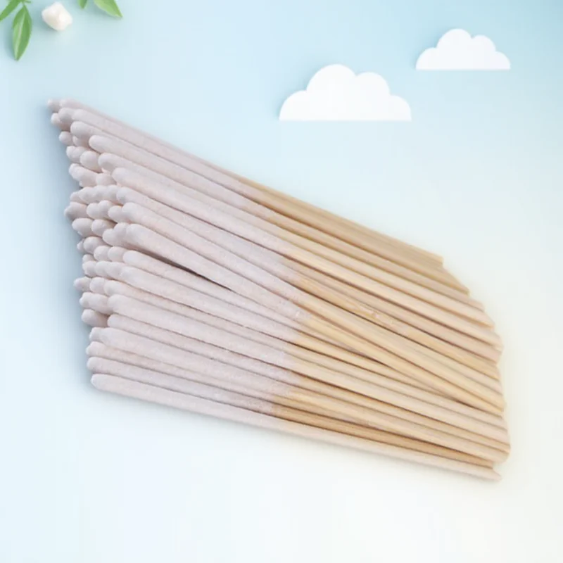 

60pcs Disposable Swabs Household Cotton Sticks Makeup Accessory Long Design Strong Water Absorption Non-Shedding Cleaning