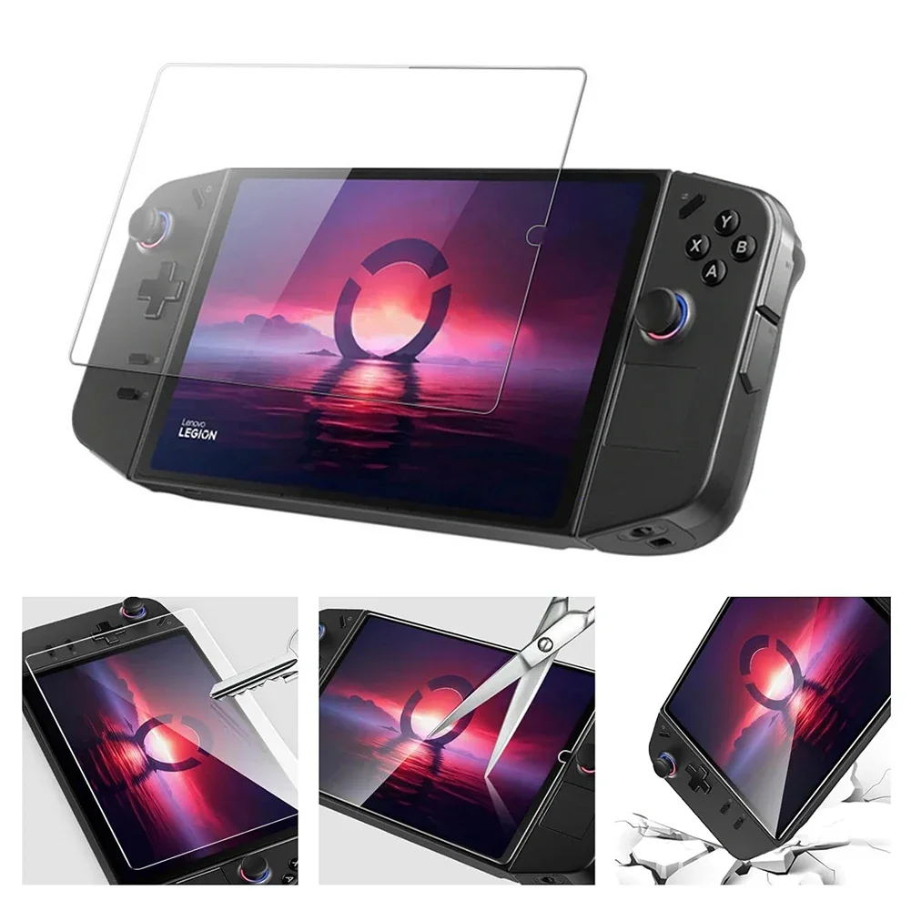 TPU Protective Sleeve Shockproof Non-Slip Stand Case Holder Cover Tempered Film Set for Lenovo Legion Go Handheld Game Console