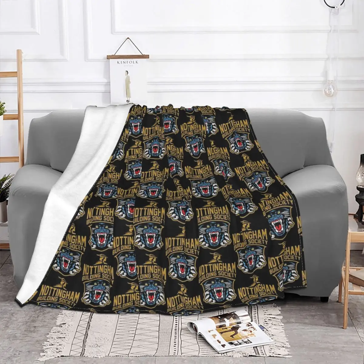 Nottingham Panthers Logo NOT Blanket Bedspread On The Bed Quilt Soft Bed Blanket For Winter