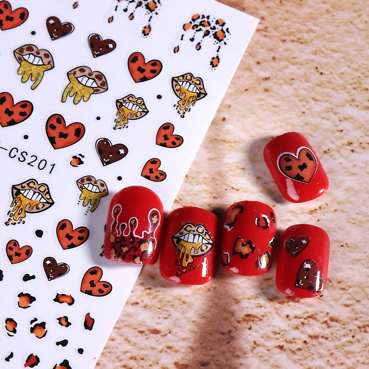สติ๊กเกอร์ติดเล็บรูปปากวาเลนไทน์ 3 ชิ้น ใช้งานง่ายสำหรับตกแต่งเล็บ DIY ของขวัญ งานปาร์ตี้ และแต่งหน้างานแต่งงาน