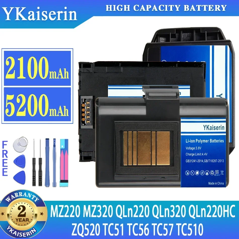 

YKaiserin high quality Battery For Zebra QLn220 QLn320 QLn220HC ZQ520/TC51 TC56 TC57 TC510/MZ220 MZ320 Batterij