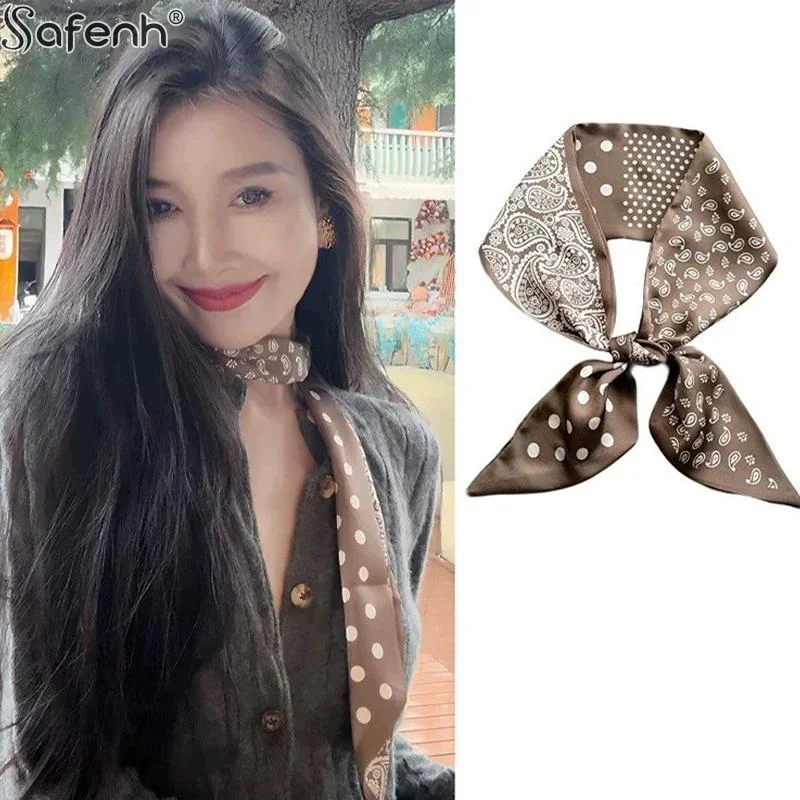 

Fashion Scarf Women 100x7cm Narrow Long Scarf 190x4.5cm Polka Dot Tie Bag Ribbon Headband Choker Streamer Lady Accessories