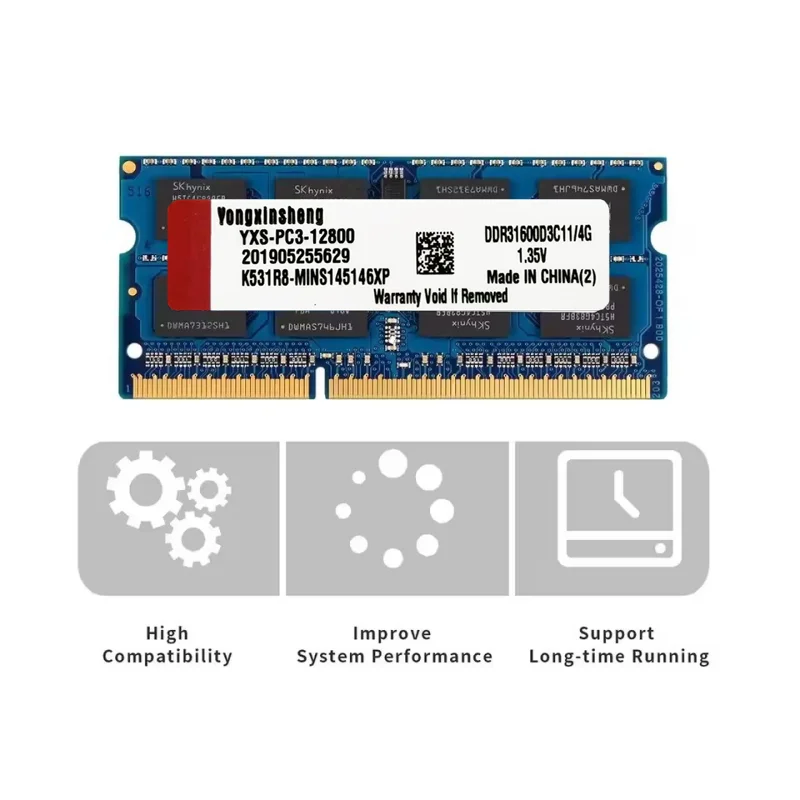 DDR3L 4GB 1600MHz 1.35V SODIMM RAM for Laptop