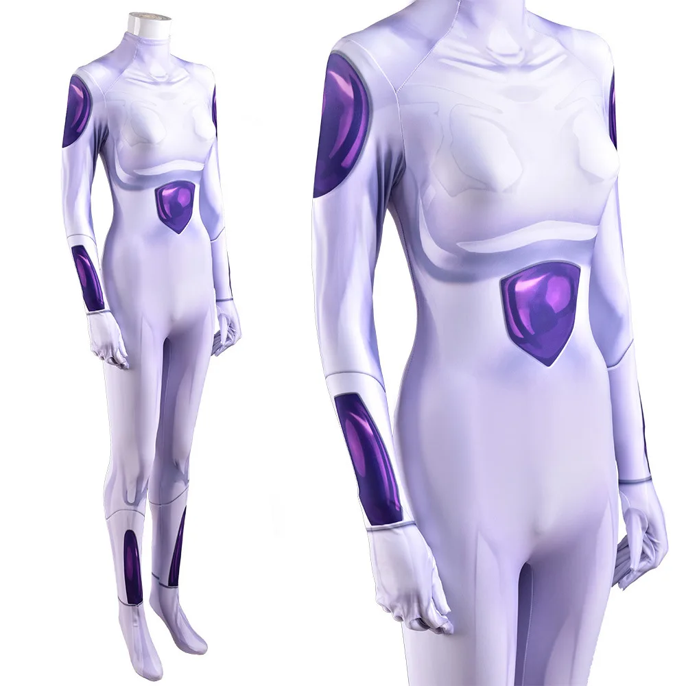 Frieza Cosplay Costume AdultSpandex Zentai Bodysuit Jumpsuits Halloween Party Show Outfit