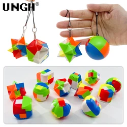 UNGH 4pcs/Set 3D Puzzle Luban Lock Brain Teaser Game Magic Cube Intellectual Children Educational Toys for Kids Adult Antistress