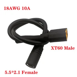 XT60 Male/Female Connects To DC5525/5521 Glasses Battery Charging Adapter Cable 5.5*2.5 5.5*2.1 For Drones Multi-rotor Accessory