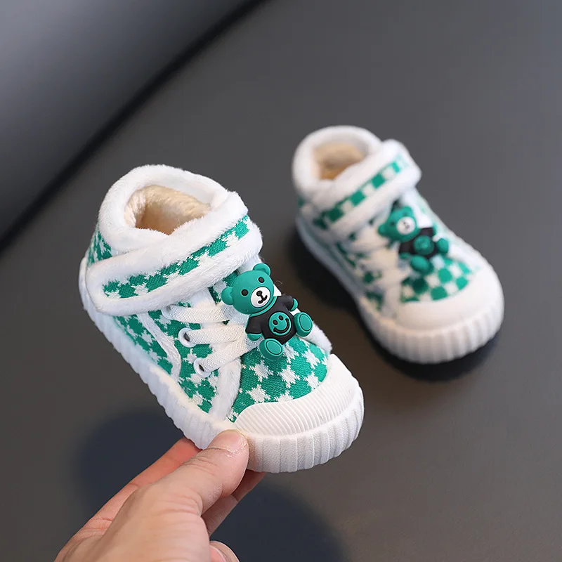 Zapatillas Kid Casual Shoe New Plush Sports ShoesBoy Canvas Shoe Girl Warm Cotton Shoe Non Slip Baby Walking Shoe Kid Shoe Tenis