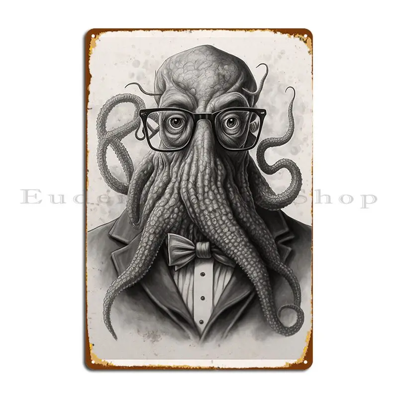 Portrait Of Gentleman Cthulhu Metal Plaque Wall Mural Kitchen Create Wall Decor Garage Tin Sign Poster